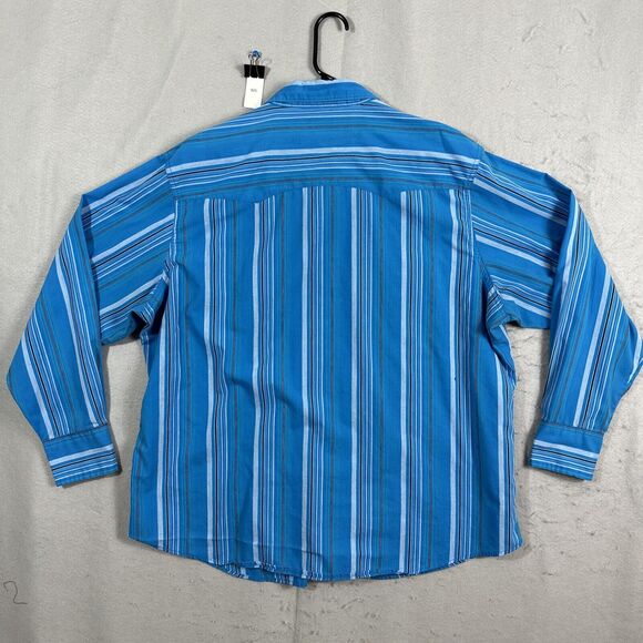 Wrangler Rancher Shirt Plaid Long Sleeve Pearl Snap Button Up Blue Mens 2XL - Picture 2 of 10